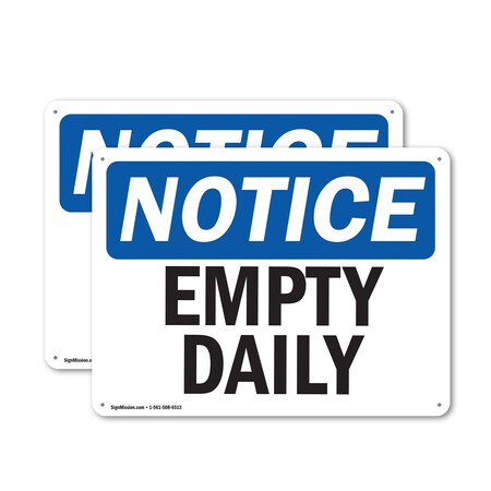 Signmission Empty Daily, 18 in W x Rectangle, Plastic OS-2PACK-NS-P-1218-L-12025